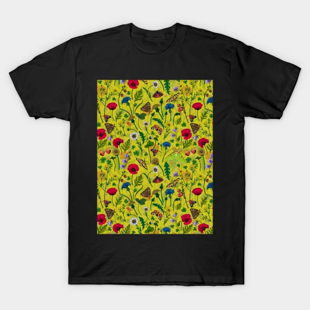 Wild flowers and moths T-Shirt by katerinamk